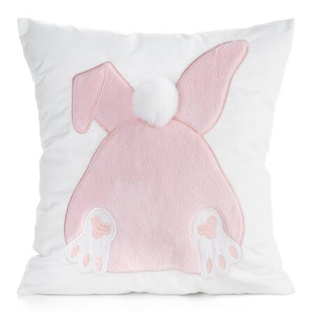 Poszewka dekoracyjna velvet zajączek różowy